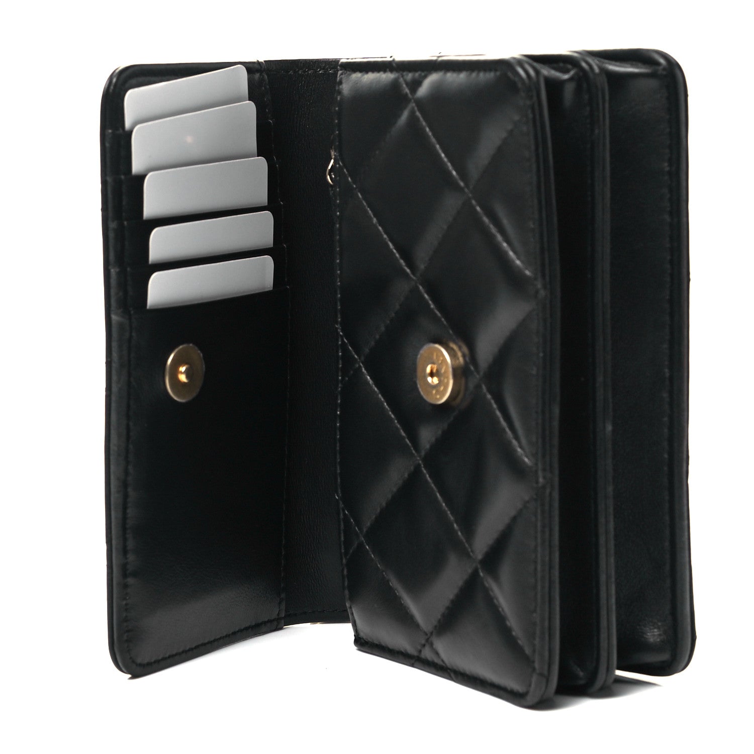 Chanel Lambskin Enamel Quilted Pending CC Clutch With Chain Black 6 of 10