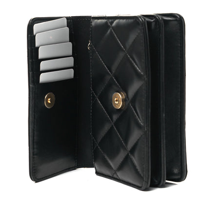 Chanel Lambskin Enamel Quilted Pending CC Clutch With Chain Black 6 of 10