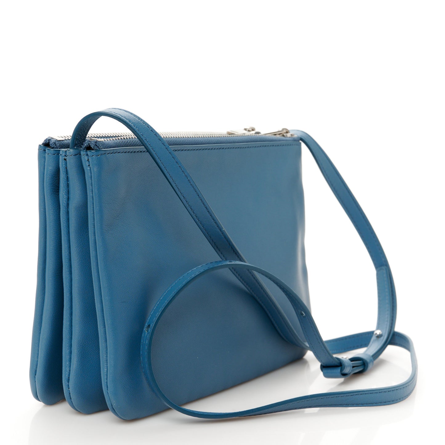 Lambskin Small Trio Crossbody Bag Denim