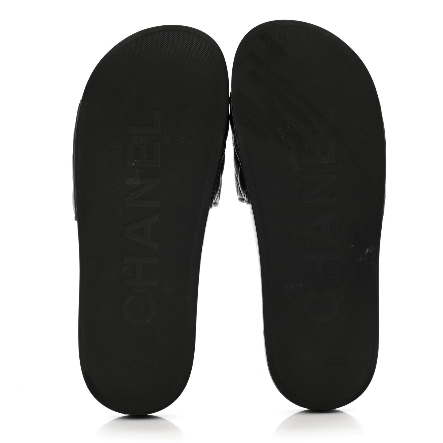 Lambskin Quilted CC Mules Sandals 40 Black