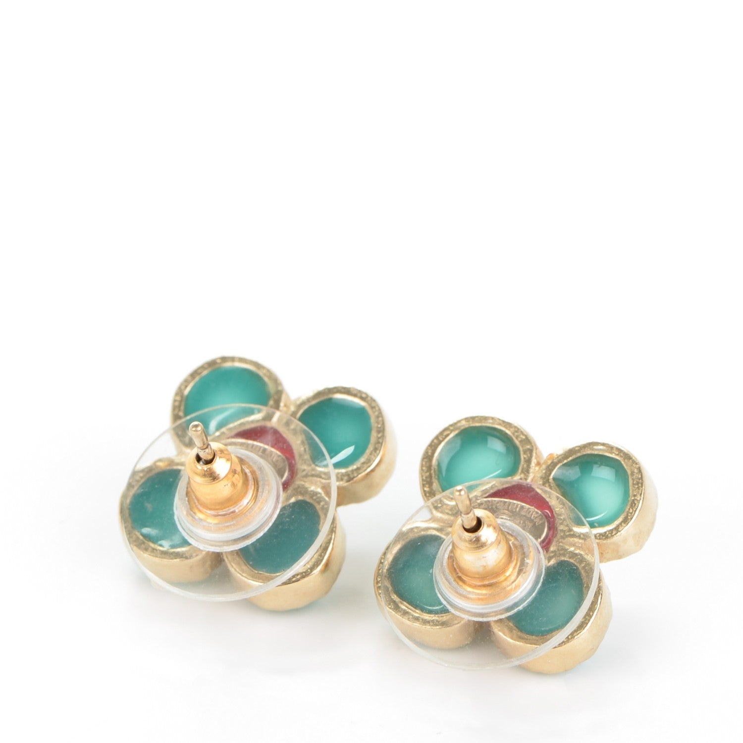 Chanel Gripoix CC Earrings Gold 3 of 4