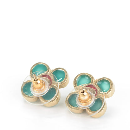 Chanel Gripoix CC Earrings Gold 3 of 4