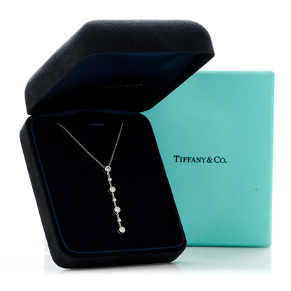 Tiffany Platinum Diamond Swing Drop Pendant Necklace 6 of 6