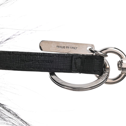 Fendi Vitello Elite Fox Goat Fur Igor Monster Bag Bug Cube Charm Rosso Black White 5 of 5