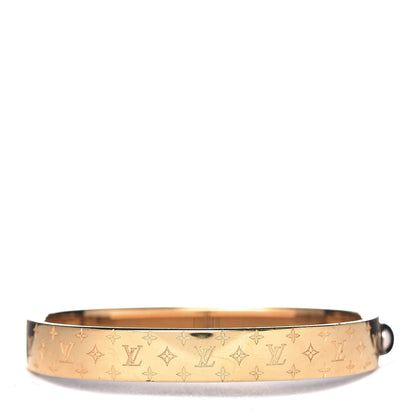Louis Vuitton Brass Monogram Nanogram Cuff M Gold 3 of 5