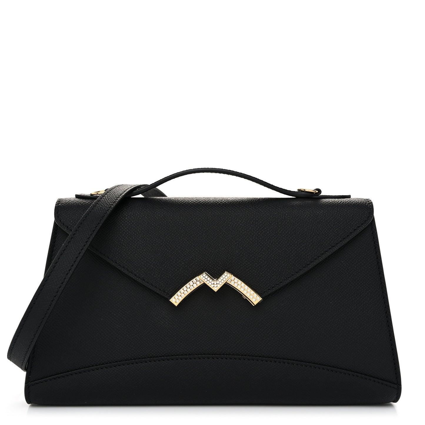 Carat Calfskin Gabrielle Clutch Black