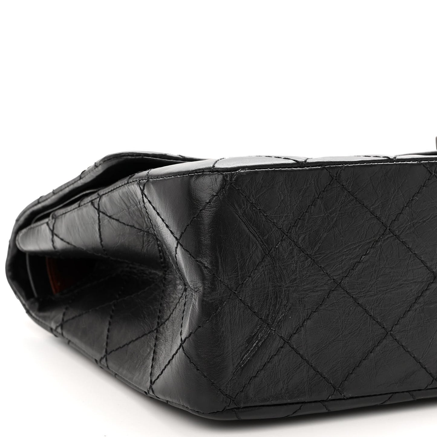 Aged Calfskin Quilted 2.55 Reissue 227 Flap Black