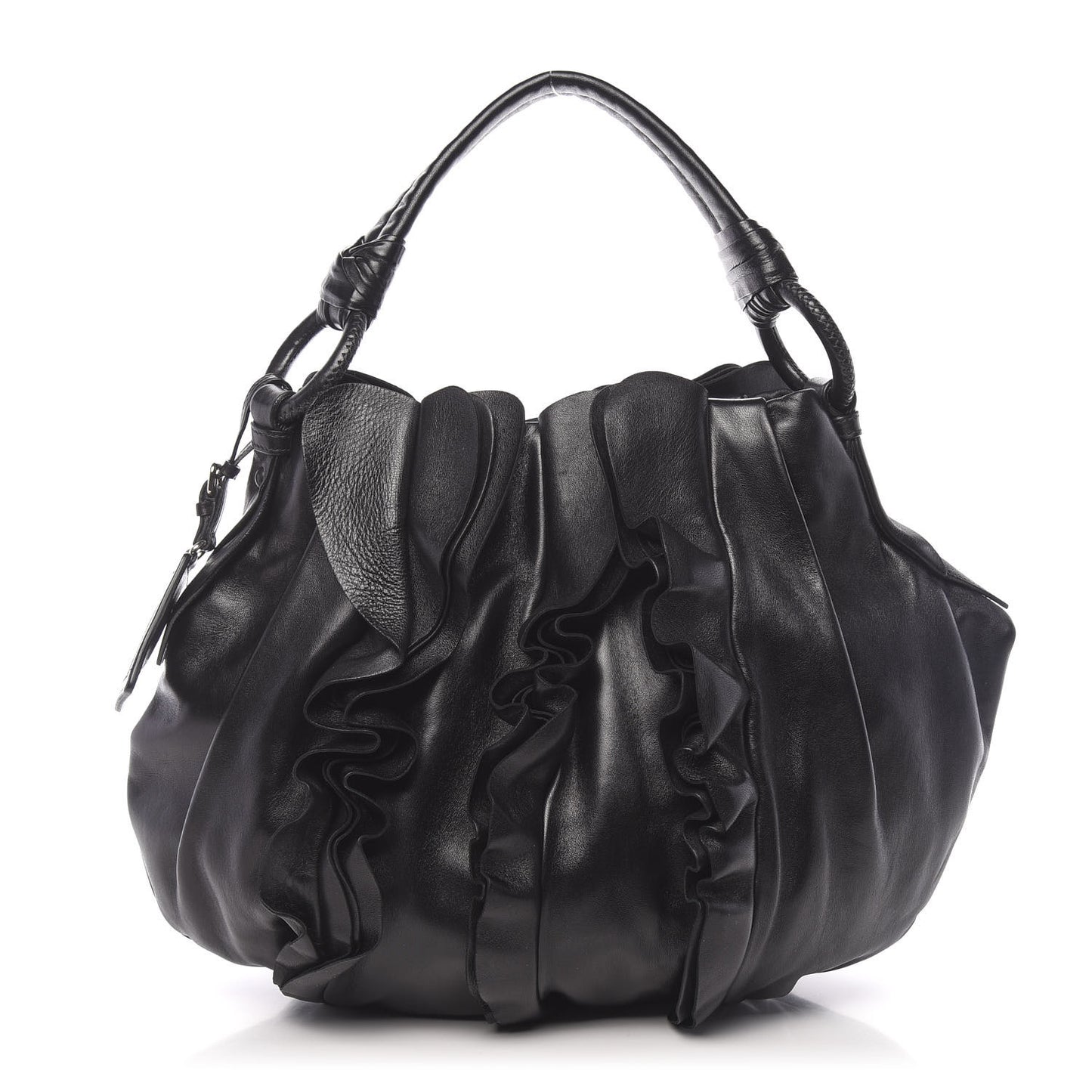 Nappa Ruffle Bag Black