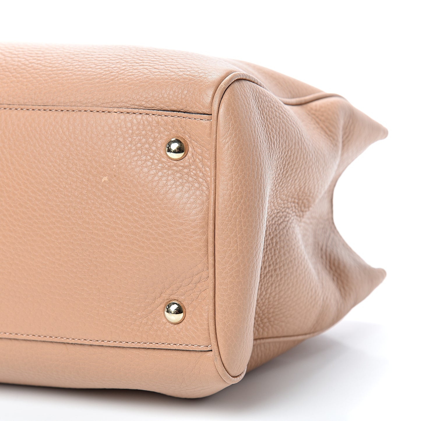 Pebbled Calfskin Medium Bamboo Shopper Tote Camelia