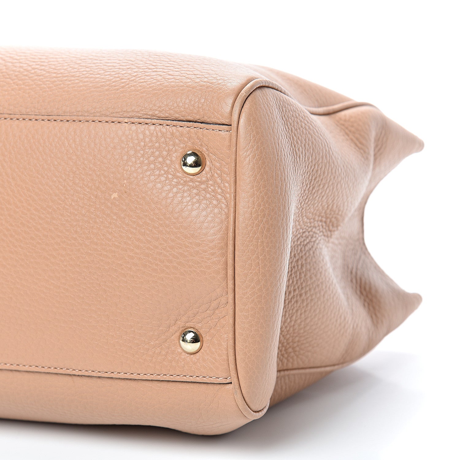 Gucci Pebbled Calfskin Medium Bamboo Shopper Tote Camelia 9 of 12