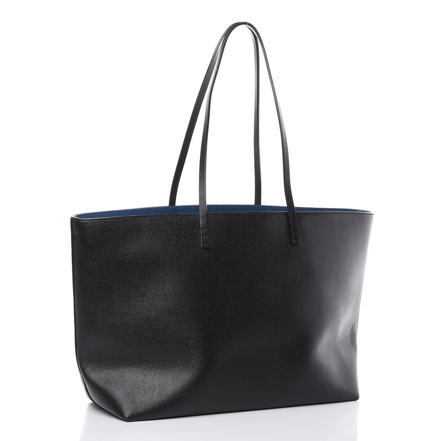 Vitello Elite Cuoio Monster Buggies Medium Roll Tote Black Multicolor Blue Cobalto