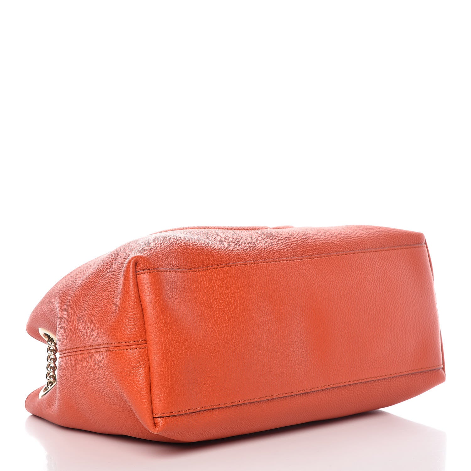 Gucci Pebbled Calfskin Medium Soho Chain Shoulder Bag Sun Orange 4 of 10