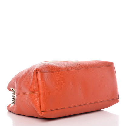 Gucci Pebbled Calfskin Medium Soho Chain Shoulder Bag Sun Orange 4 of 10