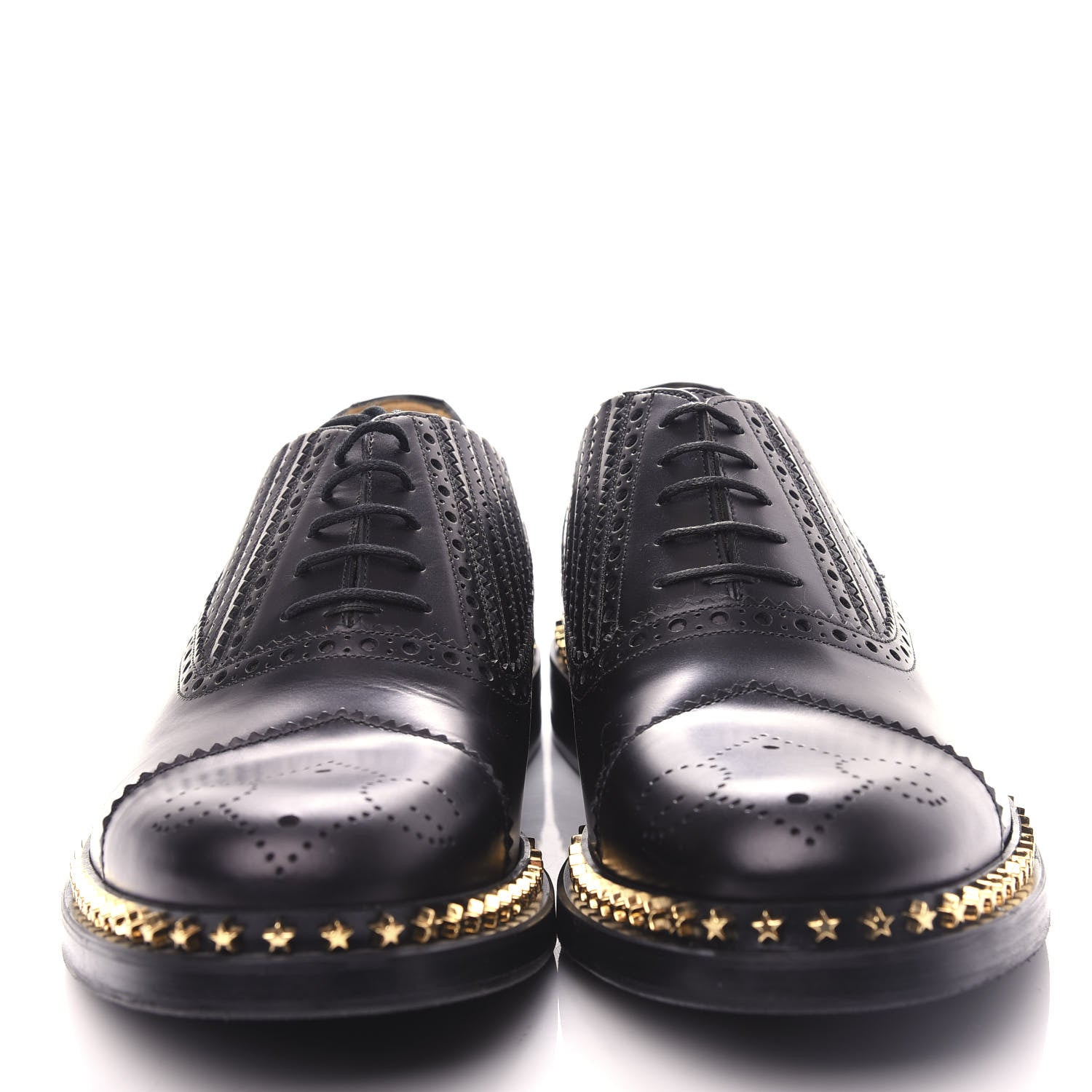 Gucci Calfskin Mens Star Studded Lace Up Oxfords 9 Black 5 of 12
