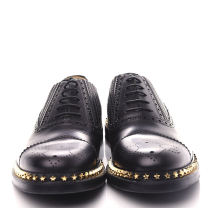 Gucci Calfskin Mens Star Studded Lace Up Oxfords 9 Black 5 of 12