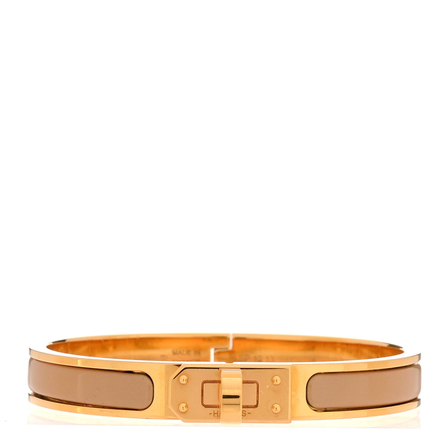 Hermes Enamel Mini Clic Kelly Bracelet PM Sable 1 of 4