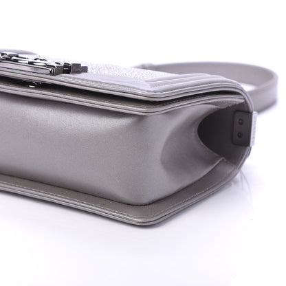 Chanel Galuchat Stingray Small Boy Flap Silver 7 of 11