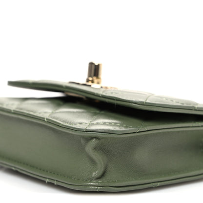 Chanel Lambskin Quilted Trendy CC Card Holder On Chain Green 11 of 12
