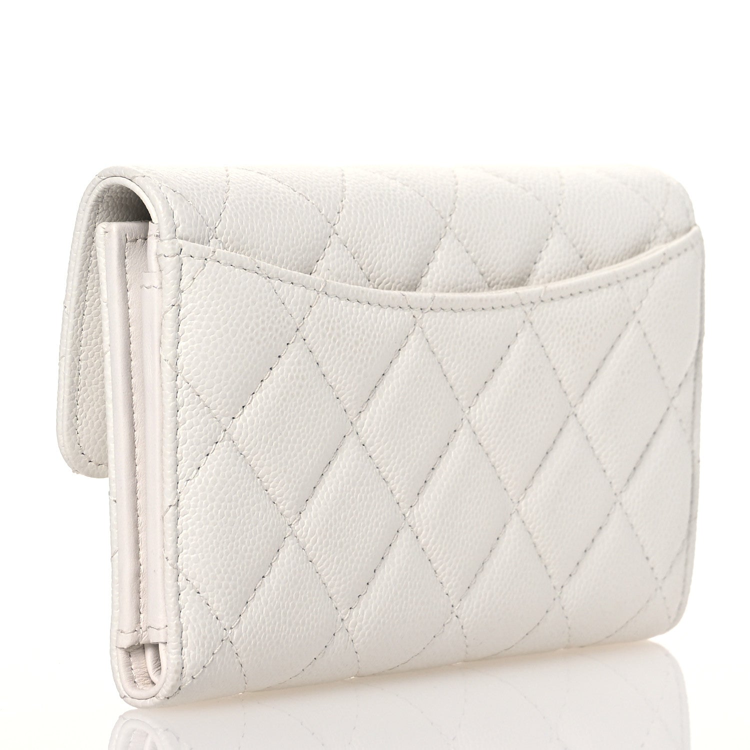 Chanel Caviar Quilted Medium Flap Wallet White 3 of 12
