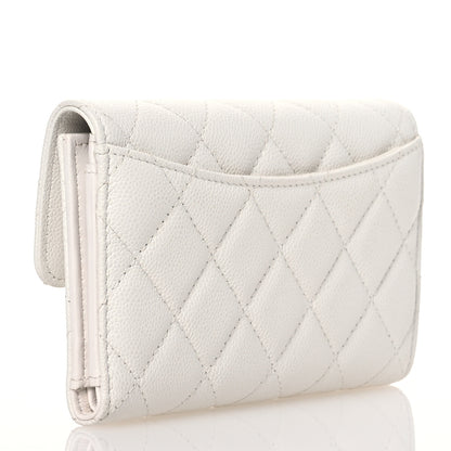Chanel Caviar Quilted Medium Flap Wallet White 3 of 12