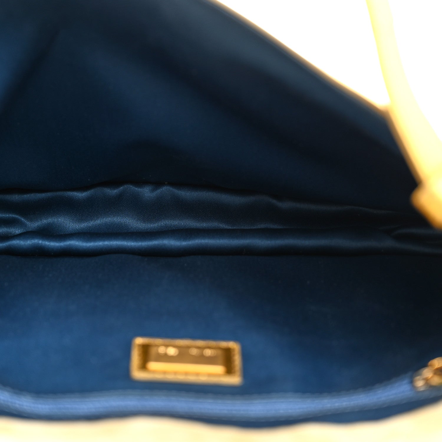 Fendi Metallic Calfskin Beaded Mink Studded Daisy Clutch Gold Multicolor 5 of 10