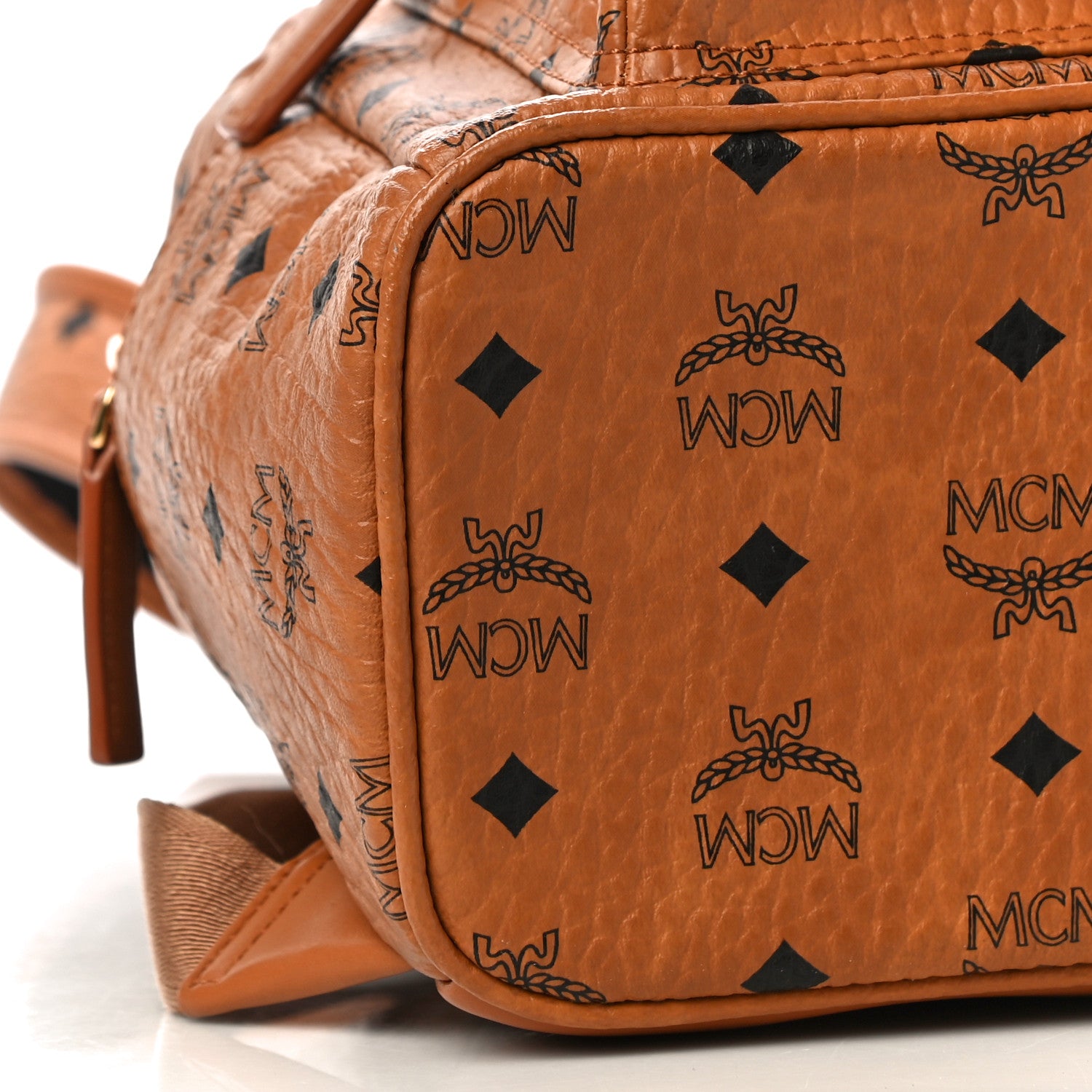 MCM Visetos Small Stark Rabbit Backpack Cognac 8 of 9