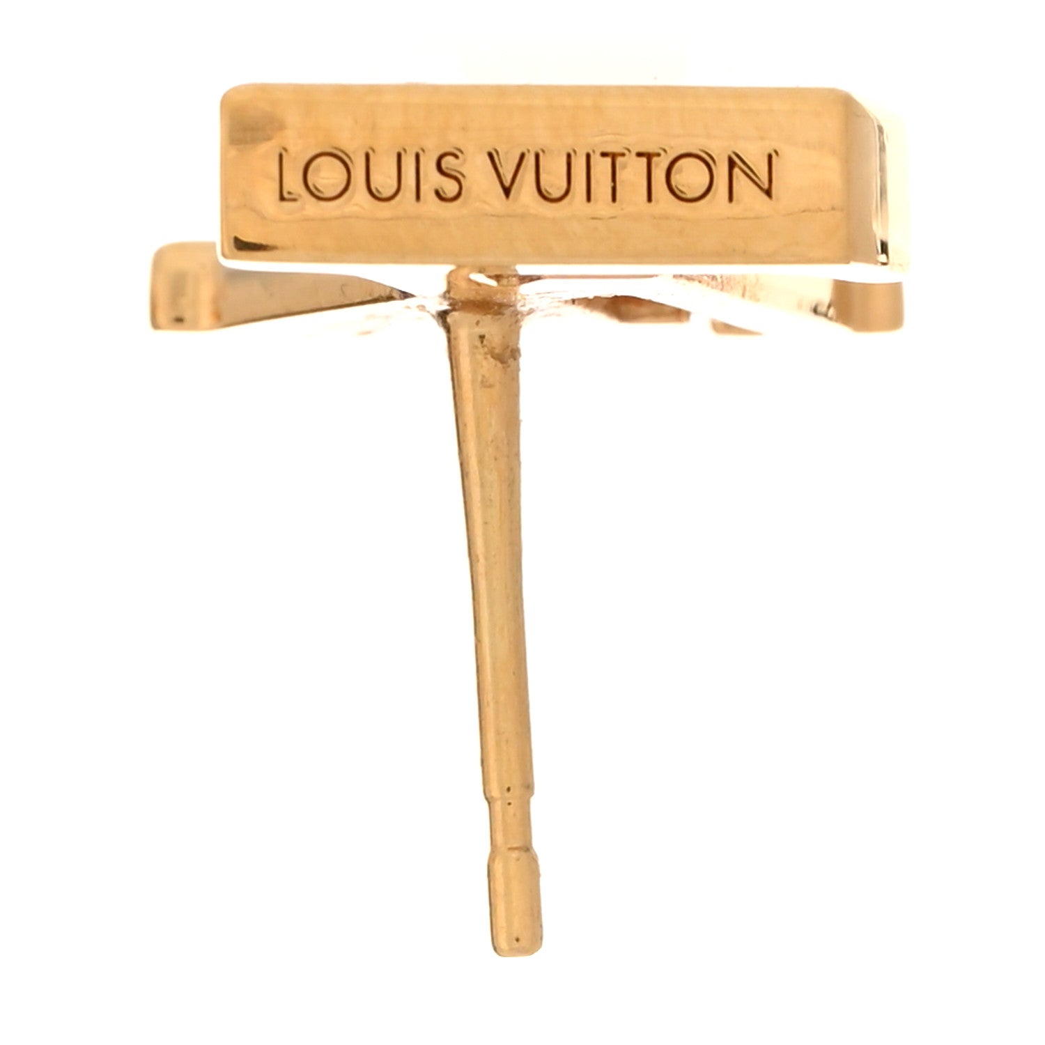 Louis Vuitton Metal LV Iconic Earrings Gold 4 of 4