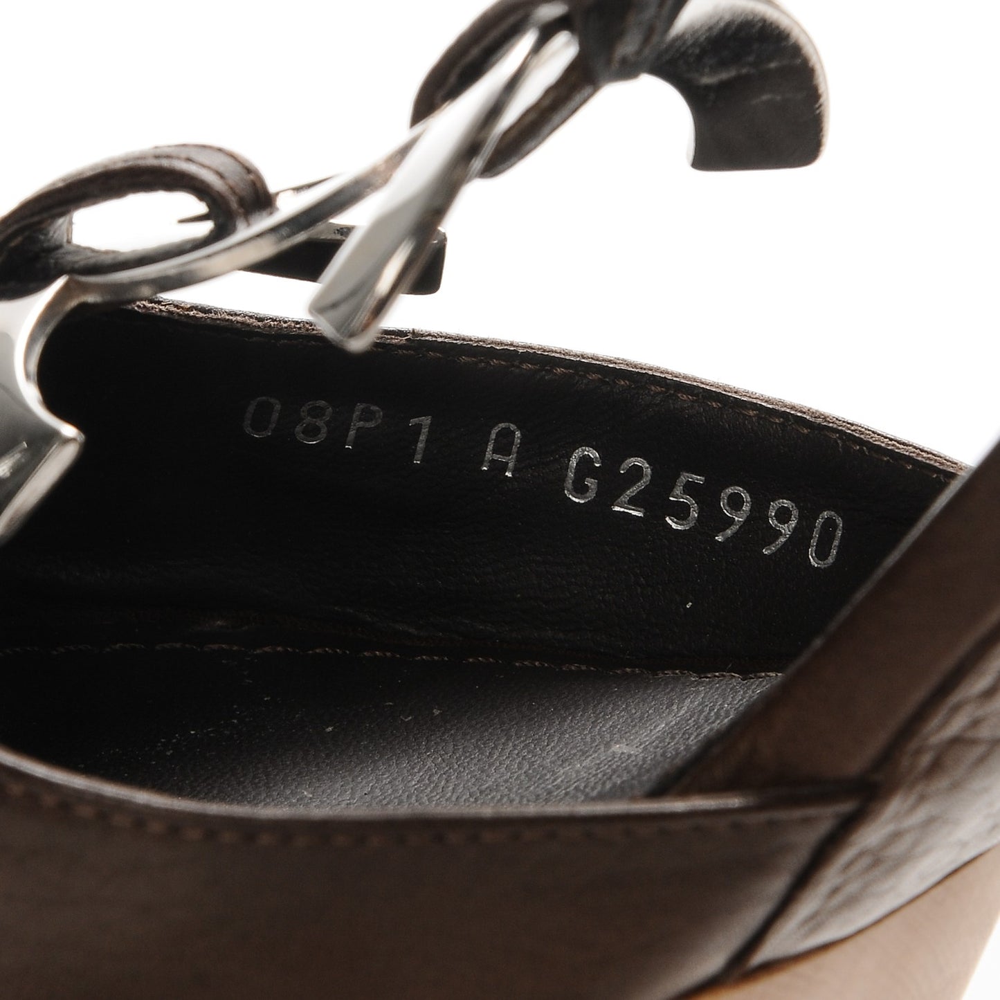 Calfskin CC Platform Sandals 38 Dark Brown