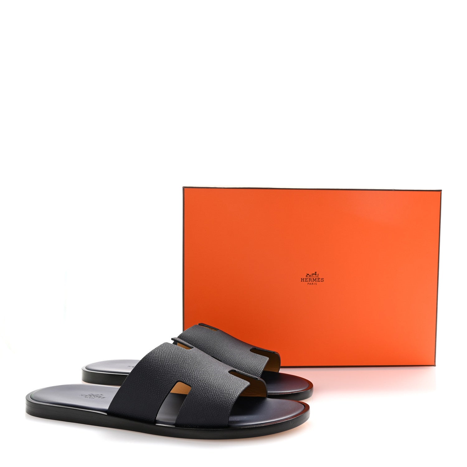 Hermes Epsom Mens Izmir Sandals 44 Marine 10 of 10