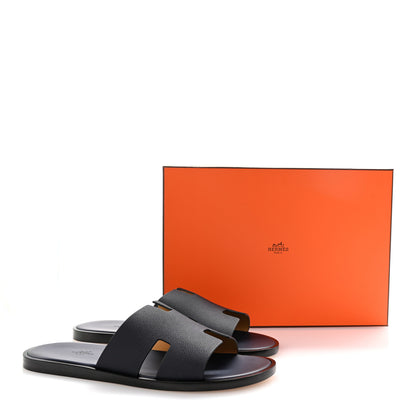 Hermes Epsom Mens Izmir Sandals 44 Marine 10 of 10