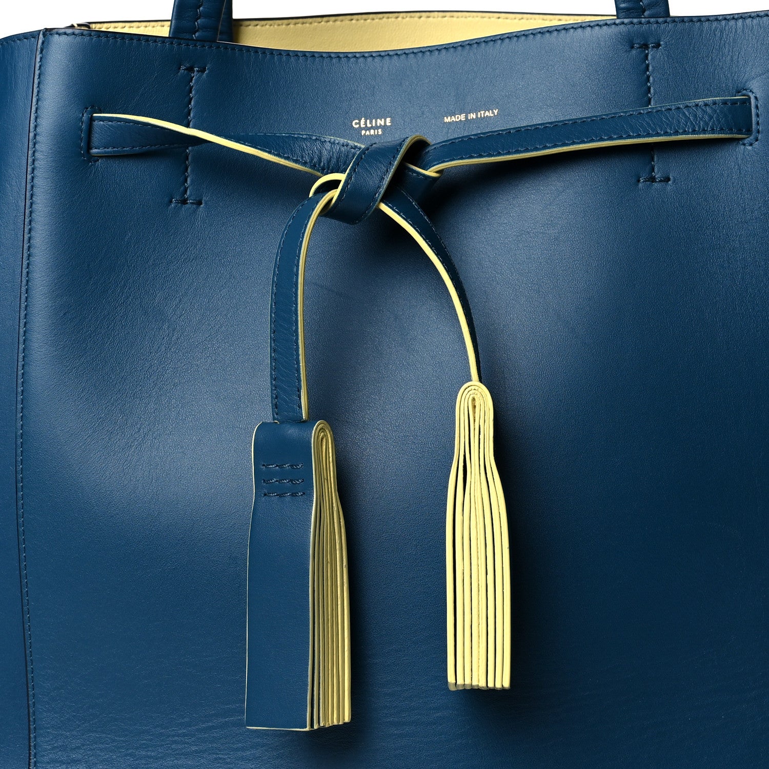 Celine Smooth Calfskin Small Tassel Cabas Phantom Deep Blue 8 of 13