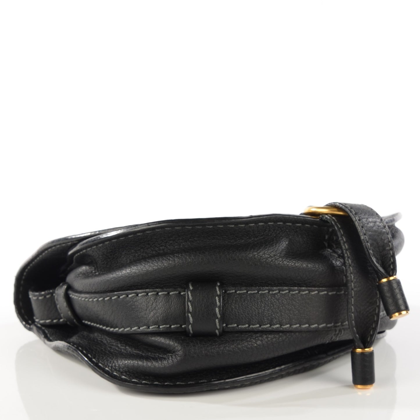 Calfskin Mini Marcie Round Crossbody Bag Black