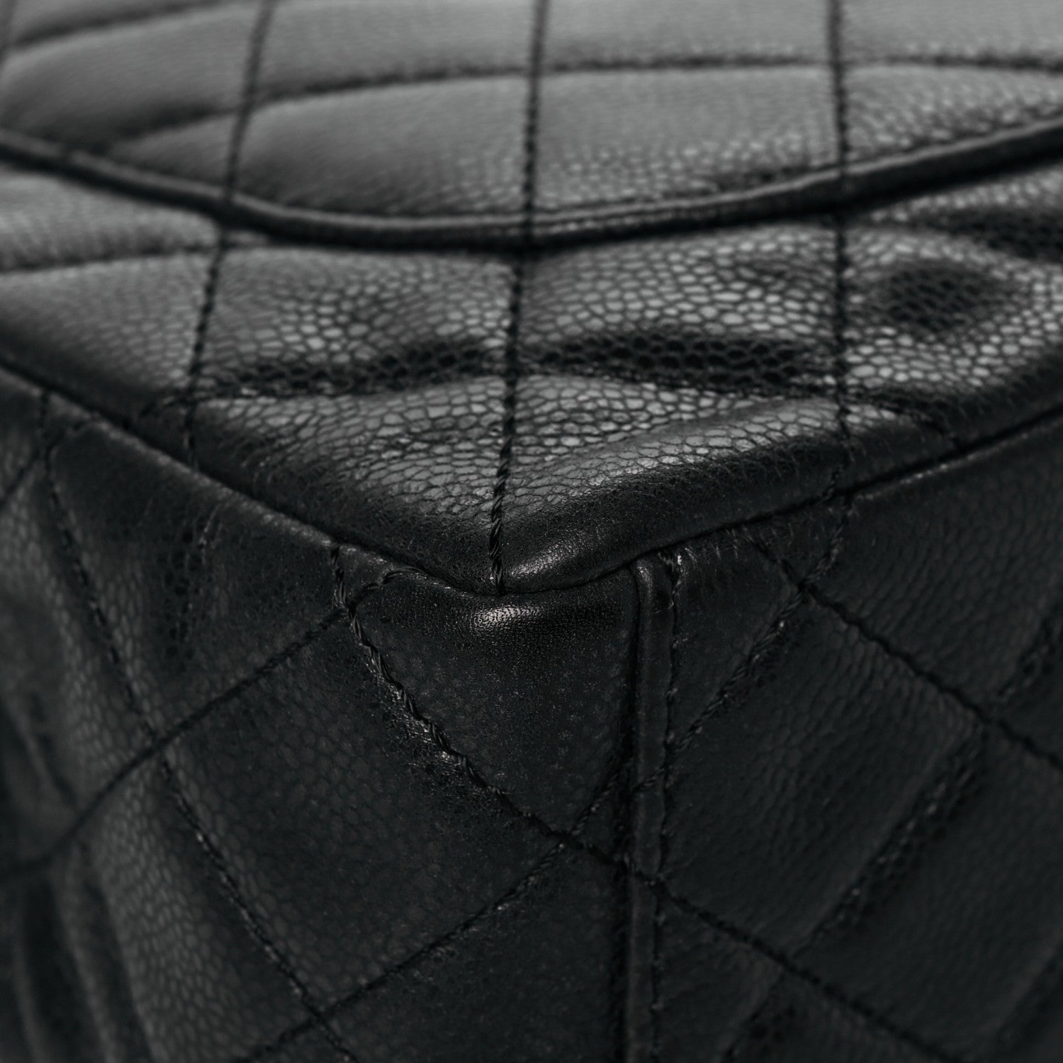 Chanel Washed Caviar Quilted Maxi Single Flap Black 11 of 13