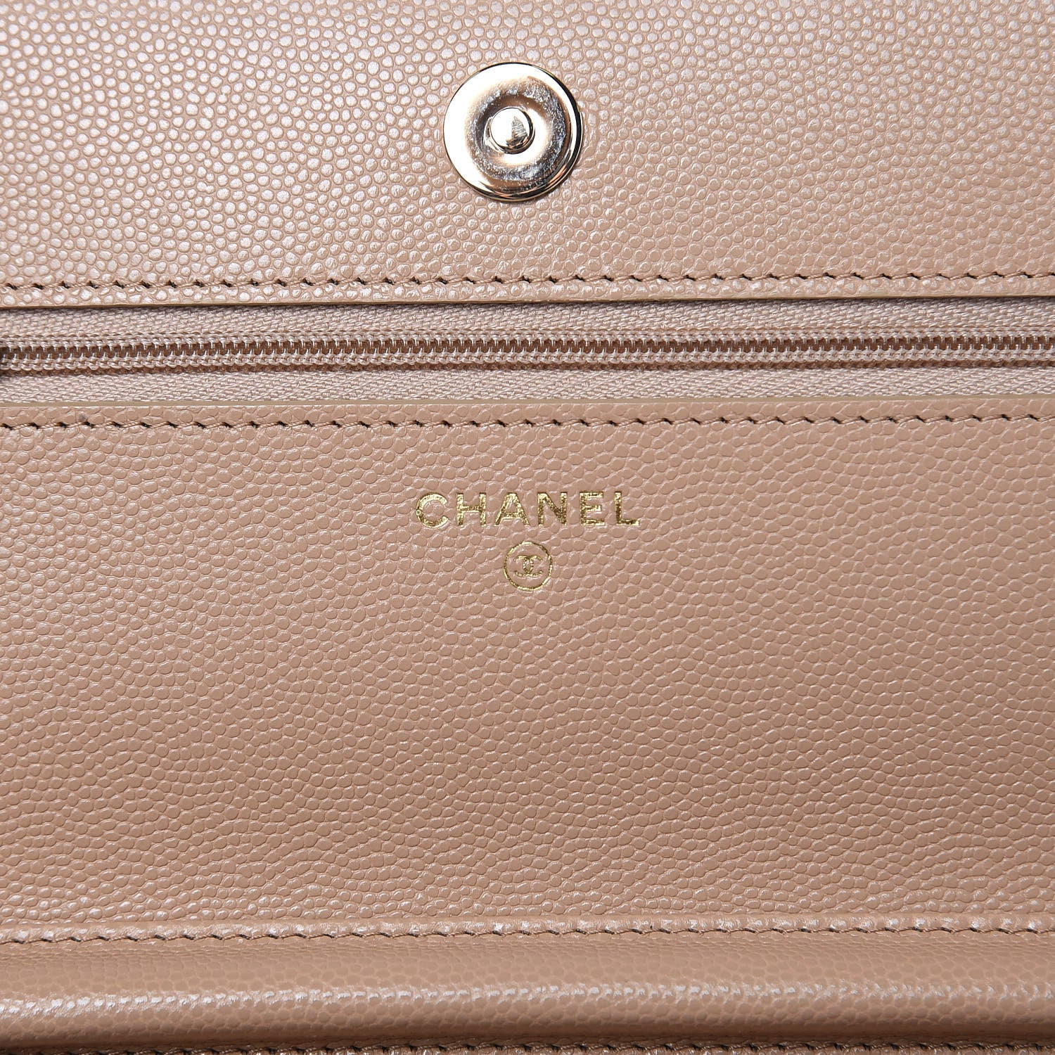 Chanel Caviar Quilted Wallet On Chain WOC Beige 6 of 13