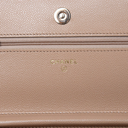 Chanel Caviar Quilted Wallet On Chain WOC Beige 6 of 13