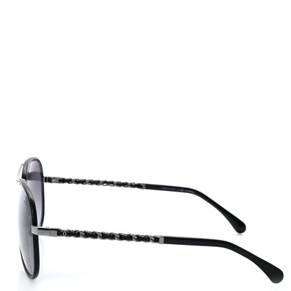Chanel Metal Polarized Pilot Winter Sunglasses 4219-Q Black 3 of 9