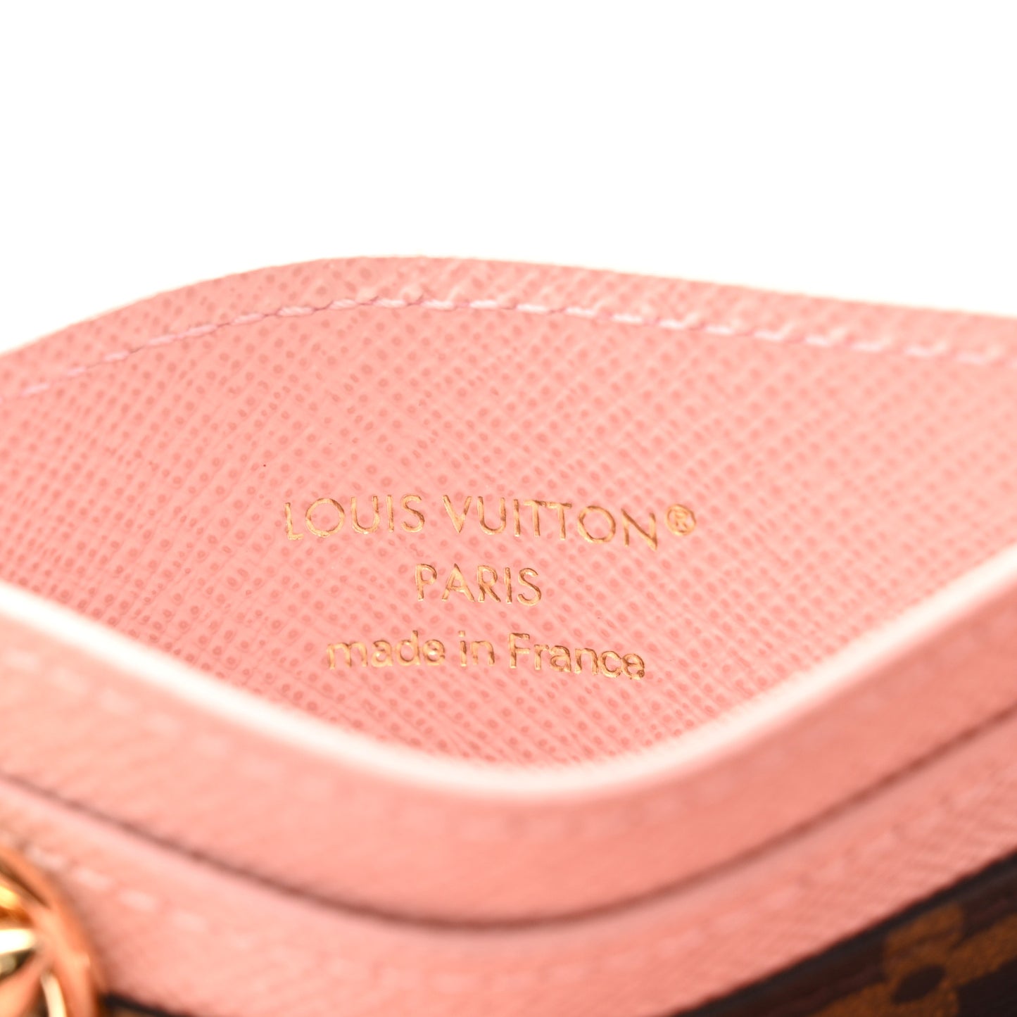 Monogram LV Charms Card Holder Rose Ballerine