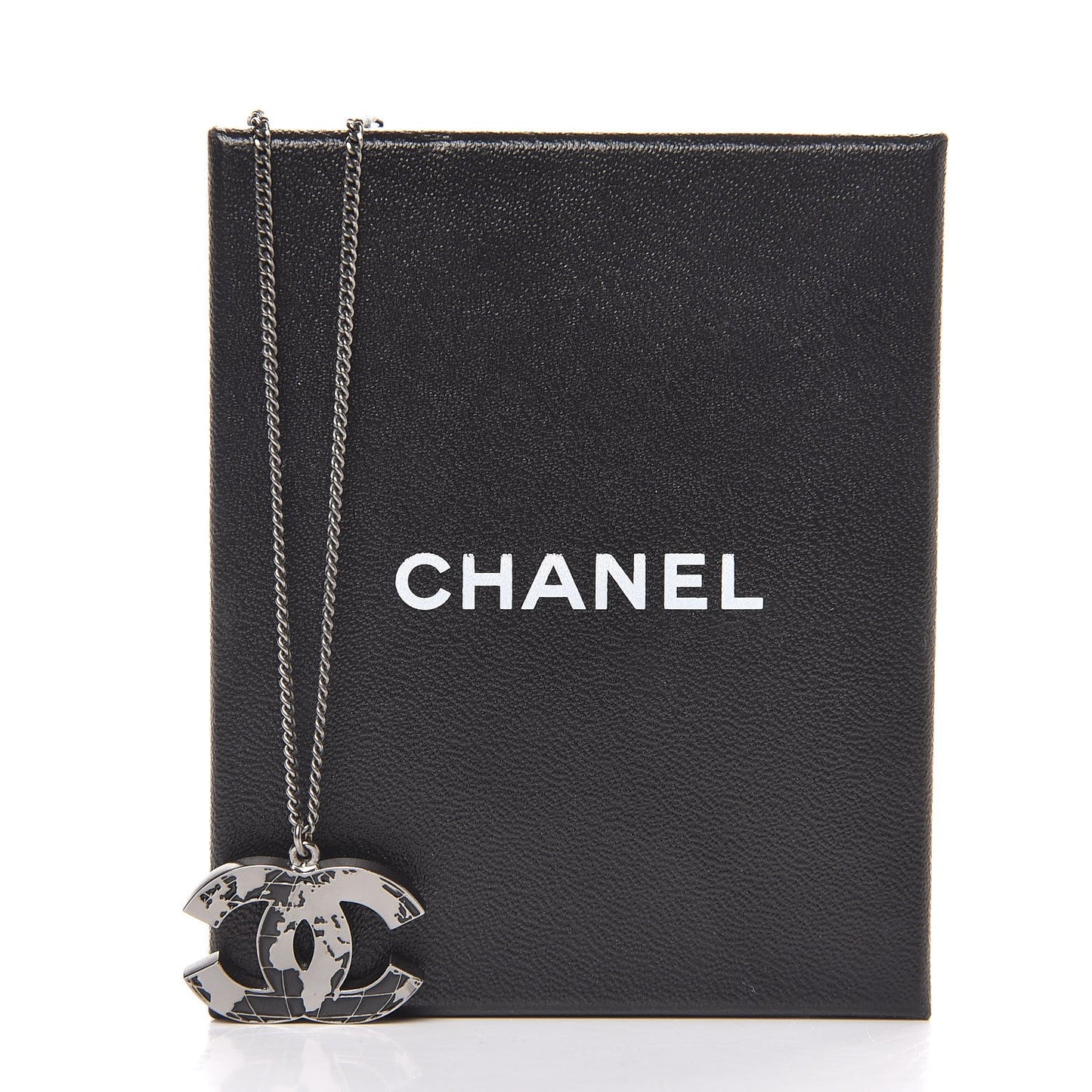 Ruthenium Globe CC Pendant Necklace Dark Silver