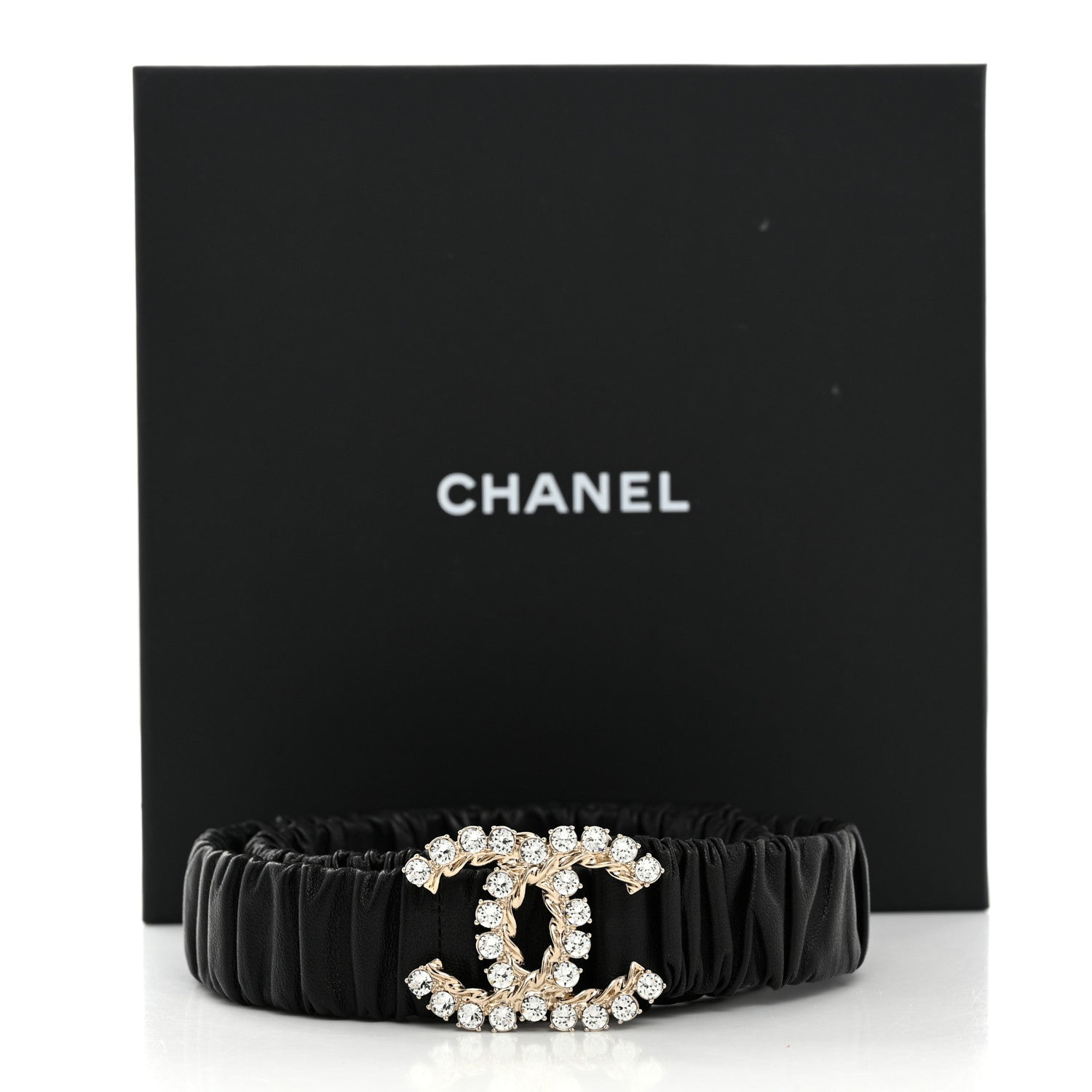 Chanel Calfskin Crystal CC Belt 75 30 Black 4 of 4