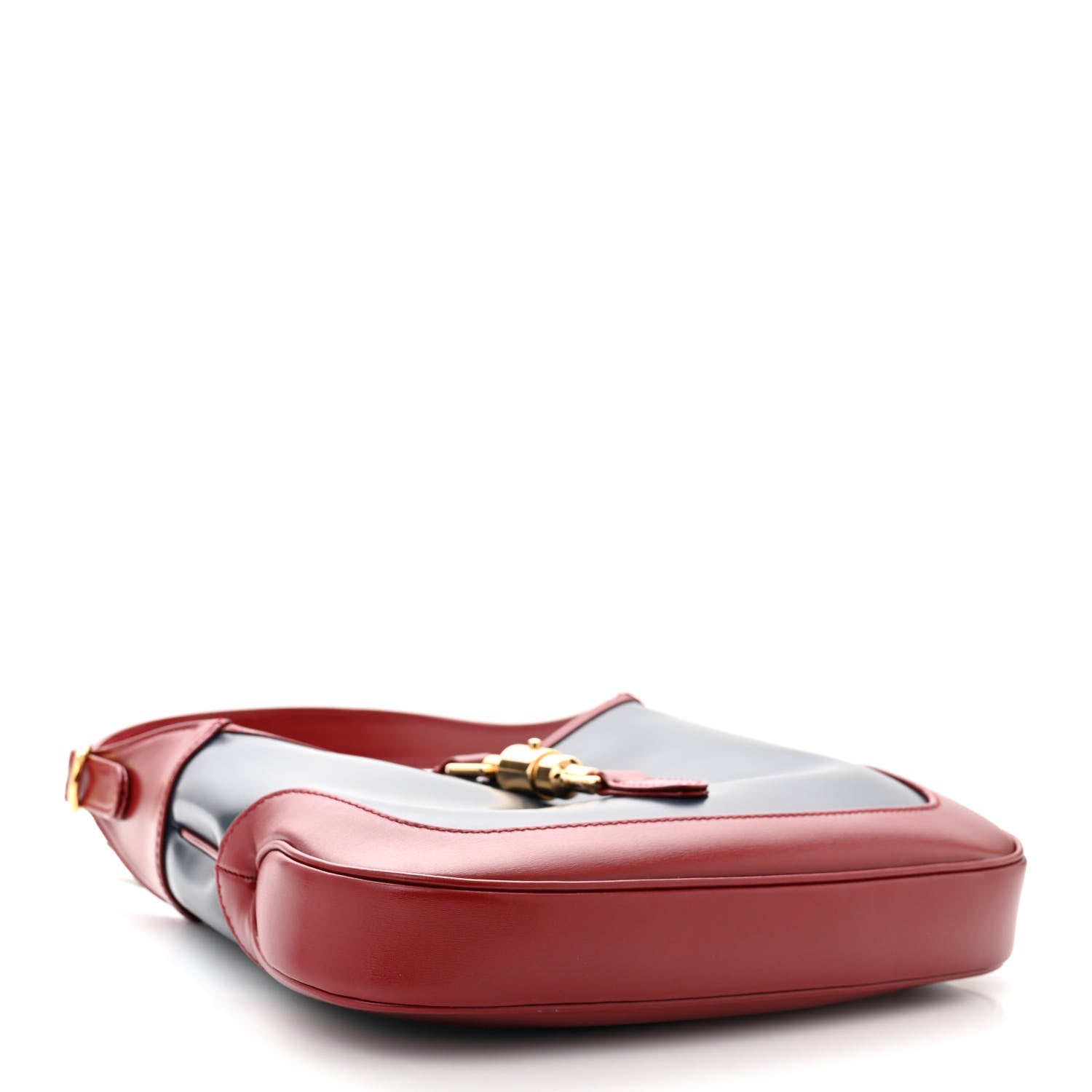 Gucci Boarded Dyana Lux Calfskin Bi-Color Small Jackie 1961 Hobo Blue Agata New Cherry Red 4 of 10