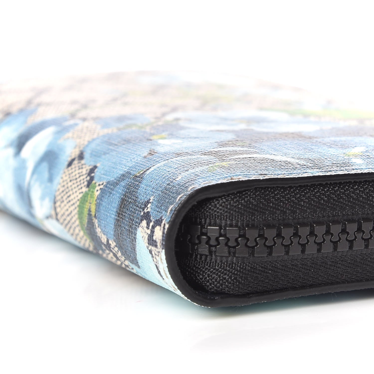 Gucci GG Supreme Monogram Blooms Zip Around Wallet Blue 6 of 8