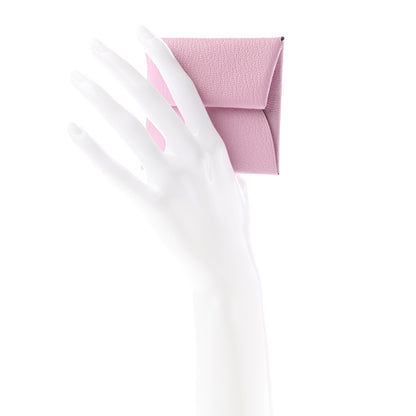 Hermes Chevre Mysore Bastia Coin Purse Mauve Sylvestre 2 of 7