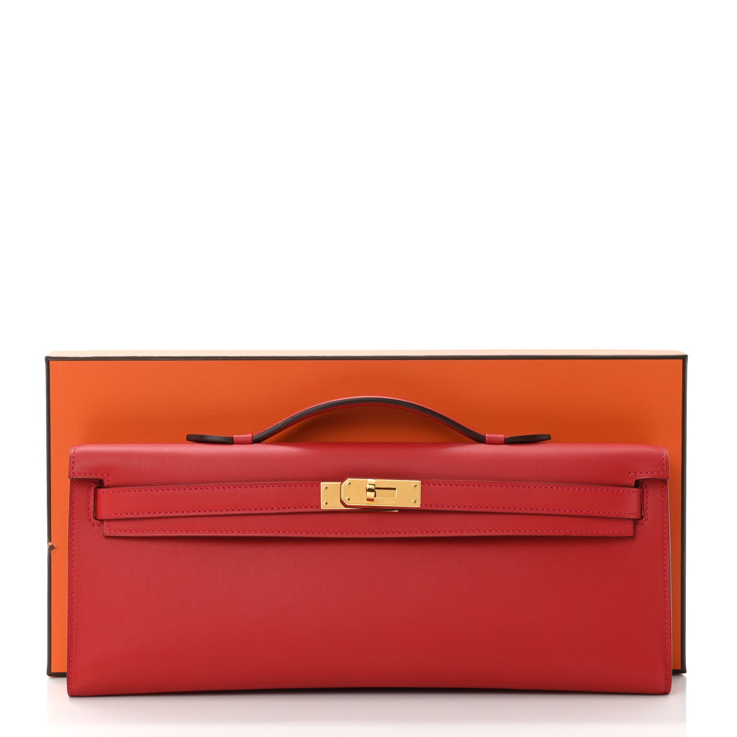 Hermes Swift Kelly Cut Clutch Pochette Vermillion 8 of 8