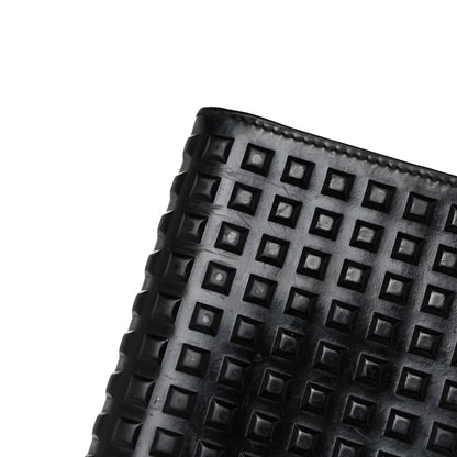 Balenciaga Calfskin Grid Embossed Zip Around Wallet Black 17 of 18