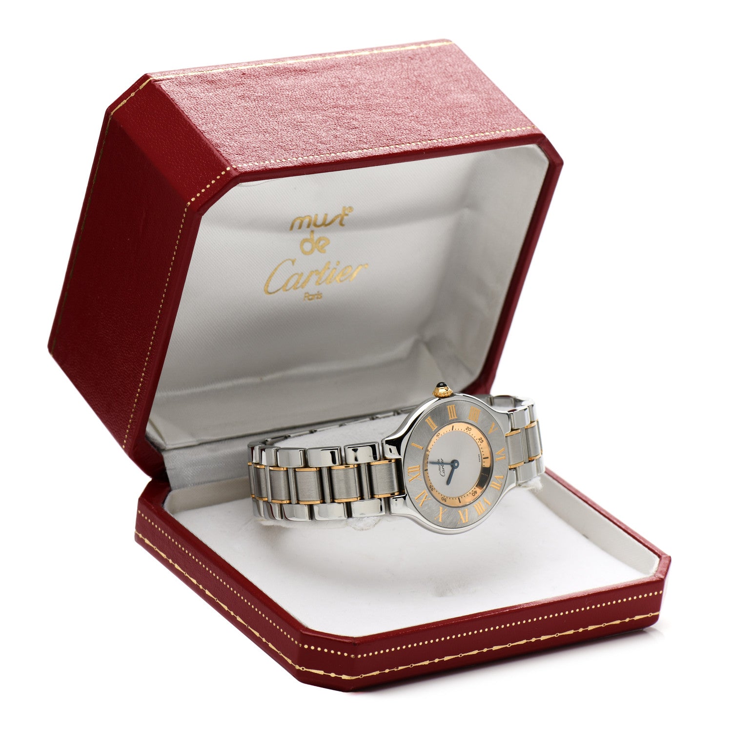 Cartier Stainless Steel 18K Yellow Gold 31mm Must De 21 Quartz Watch 5 of 5