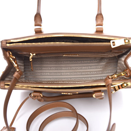 Prada Saffiano Small Galleria Double Zip Tote Caramel 5 of 9