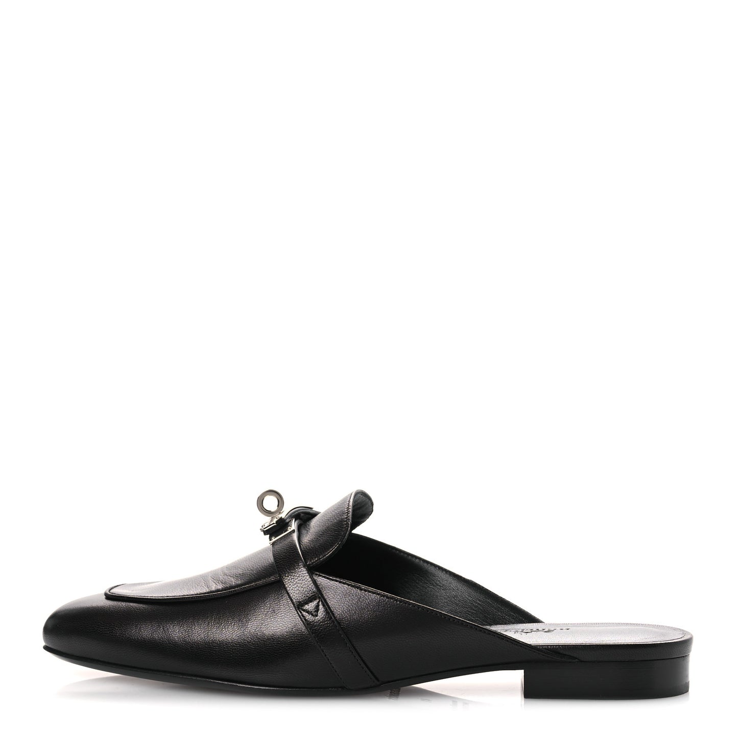Glazed Calfskin Oz Mules 41 Black