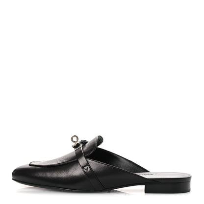 Hermes Glazed Calfskin Oz Mules 41 Black 1 of 10