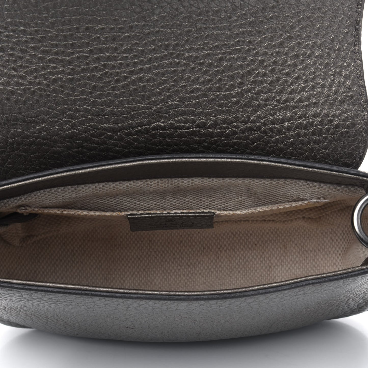 Metallic Pebbled Calfskin Small Soho Flap Crossbody Sasso