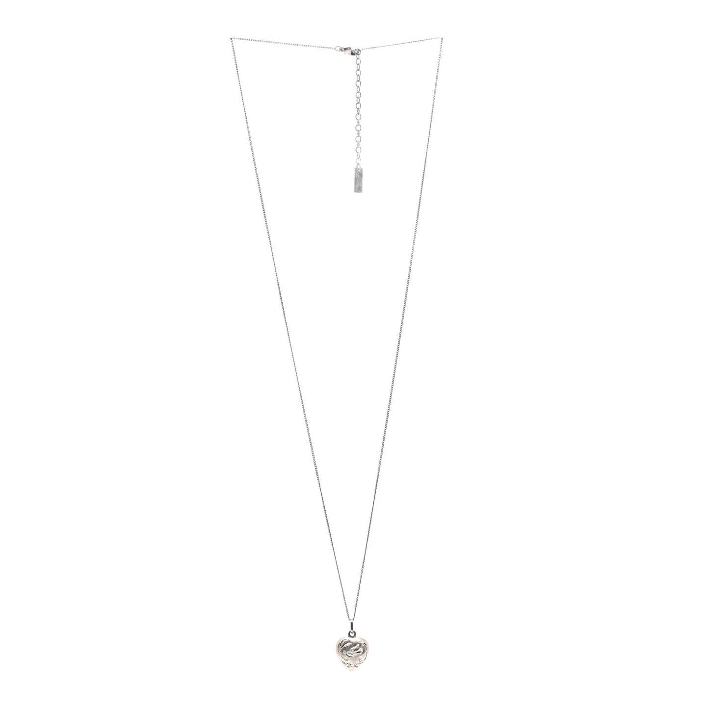 Metal Heart Necklace Silver